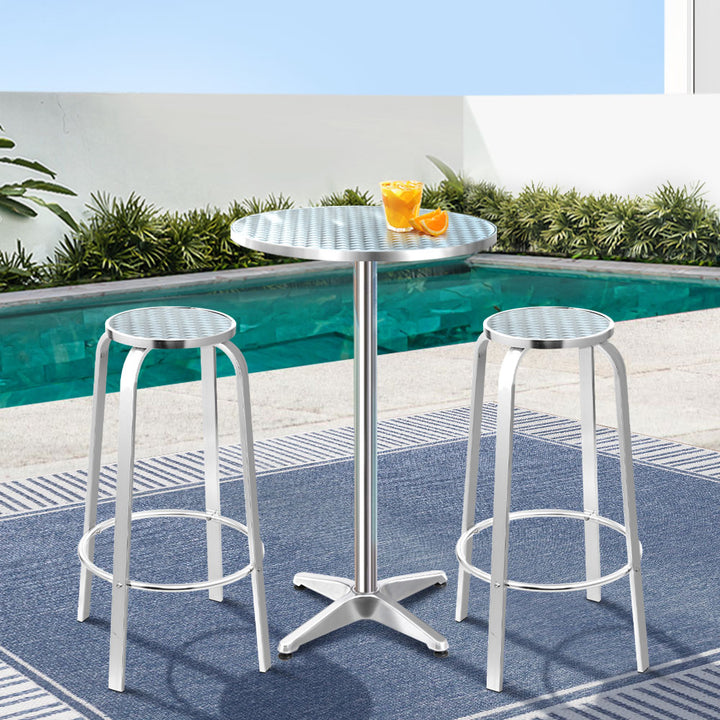 Titan Outdoor Bar Table Set Round (3 Piece)