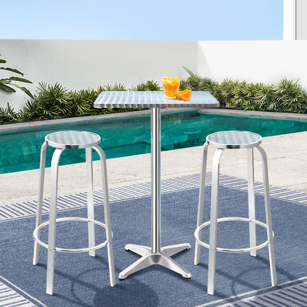 Titan Outdoor Bar Table Set Square (3 Piece)