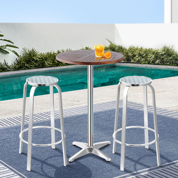 Titan Outdoor Bar Table Set Wood (3 Piece)