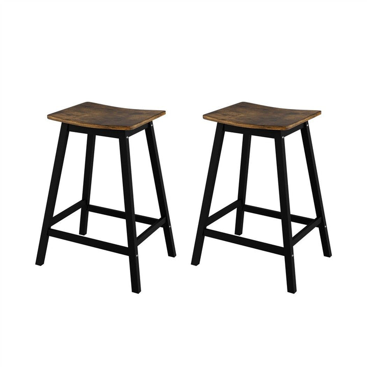 Archie Wooden Counter Stool Backless (Set of 2) Black 64cm