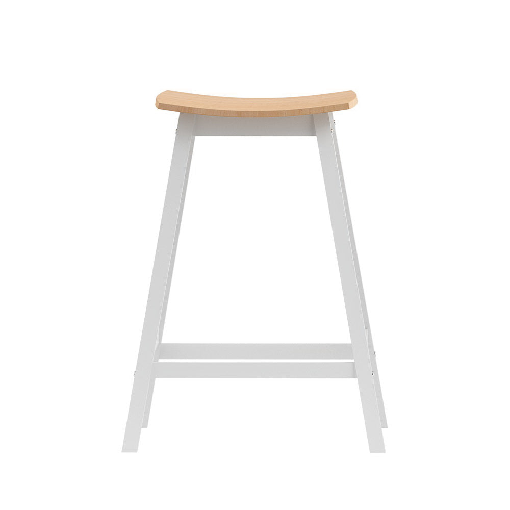 Archie Wooden Counter Stool Backless (Set of 2) White 64cm