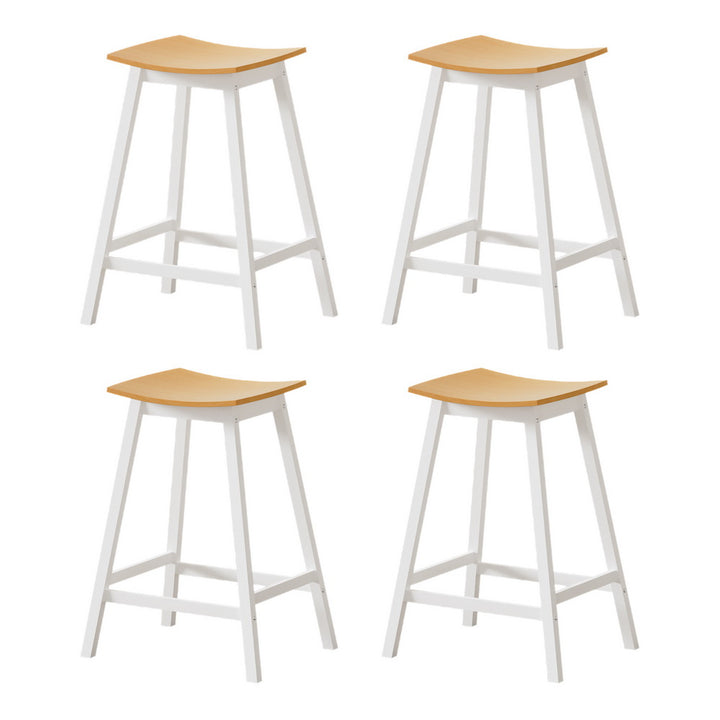 Archie Wooden Counter Stool Backless (Set of 4) White 64cm