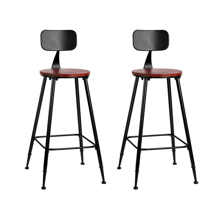 Ash Industrial Bar Stools (Set of 2) Black 74cm