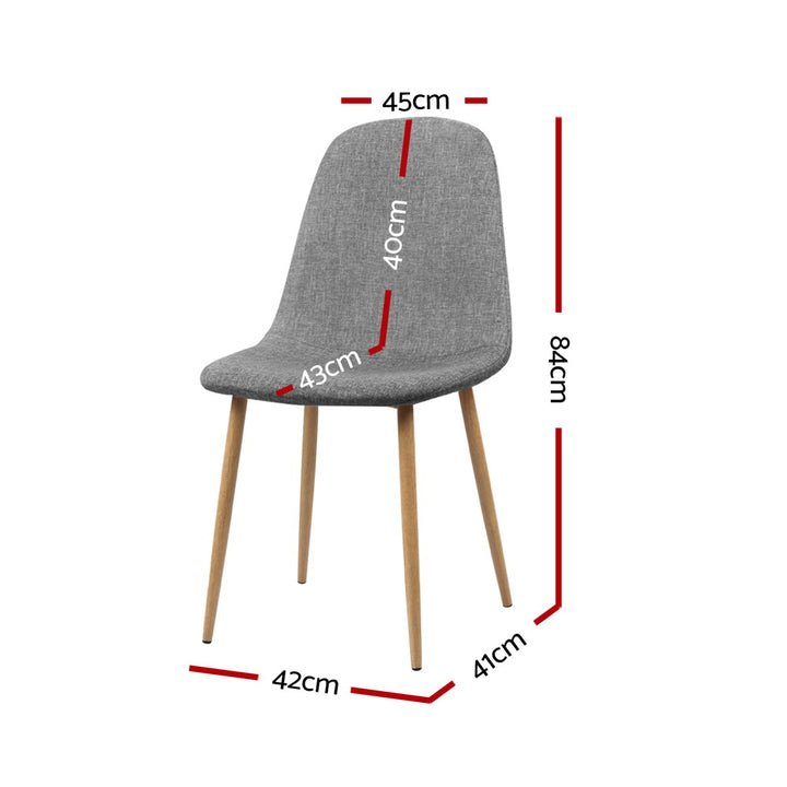 Artiss Linen Fabric Kitchen Dining Chairs (Set of 4) Grey