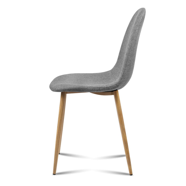 Artiss Linen Fabric Kitchen Dining Chairs (Set of 4) Grey