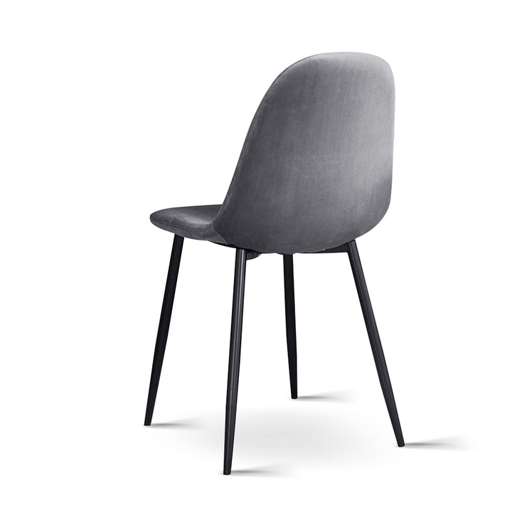 Artiss Velvet Fabric Kitchen Dining Chairs (Set of 4) Grey