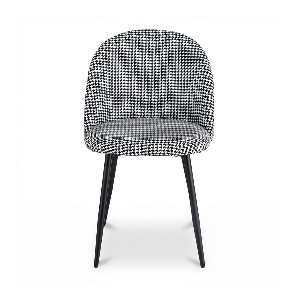 Artiss Fabric Kitchen Dining Chairs Houndstooth (Set of 2) Grey