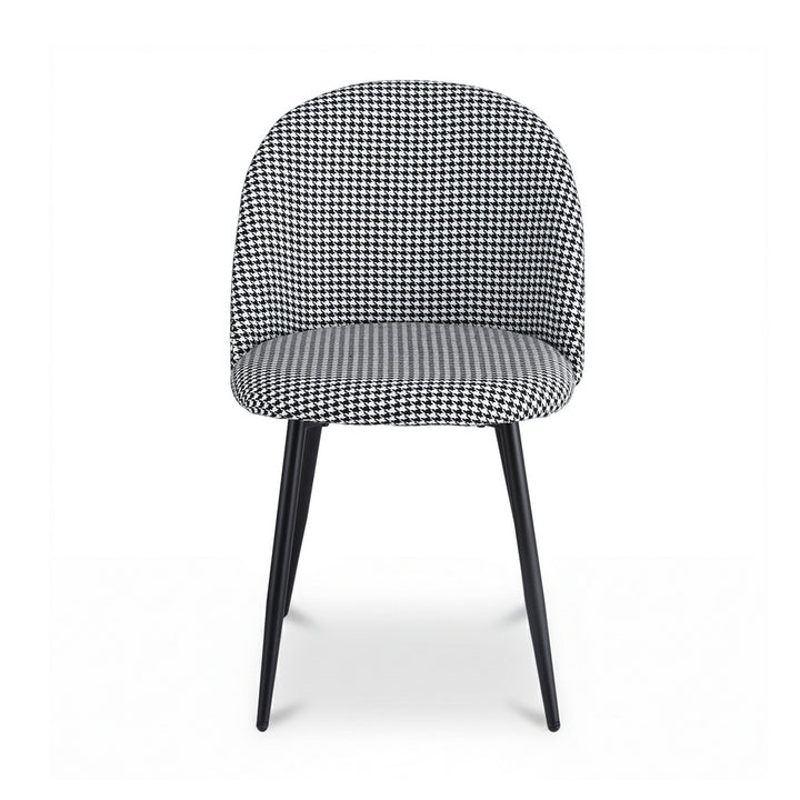 Artiss Fabric Kitchen Dining Chairs Houndstooth (Set of 2) Grey
