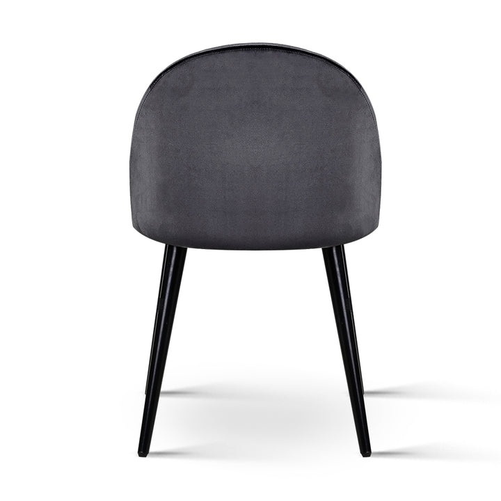 Artiss Velvet Fabric Kitchen Dining Chairs (Set of 2) Dark Grey