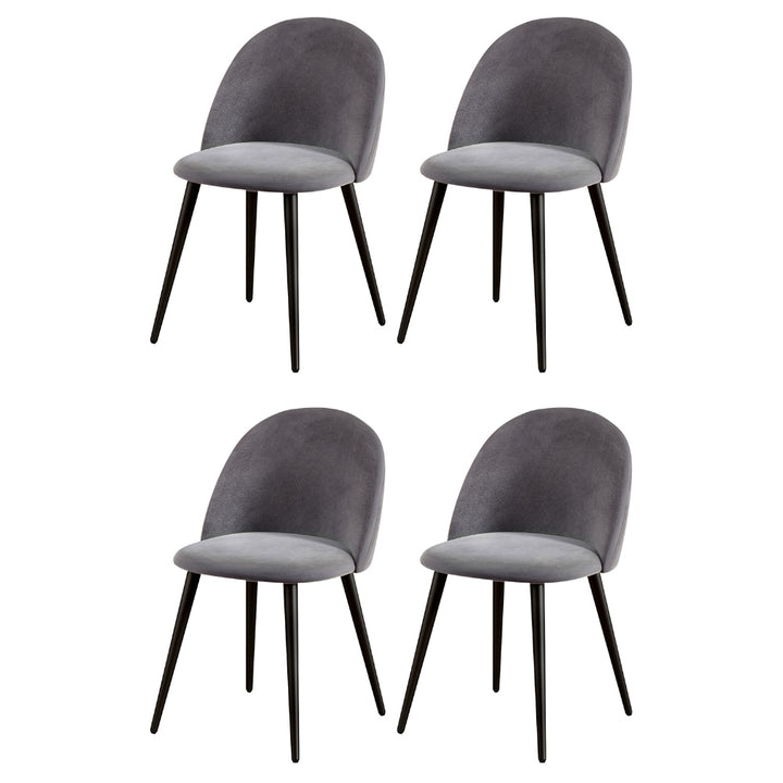 Artiss Velvet Fabric Kitchen Dining Chairs (Set of 4) Dark Grey