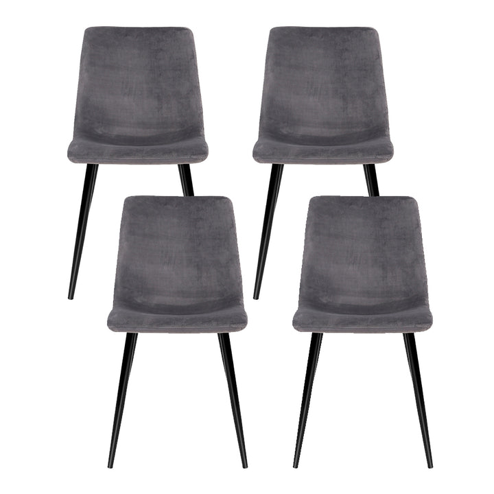 Artiss Velvet Farbic Kitchen Dining Chairs (Set of 4) Grey