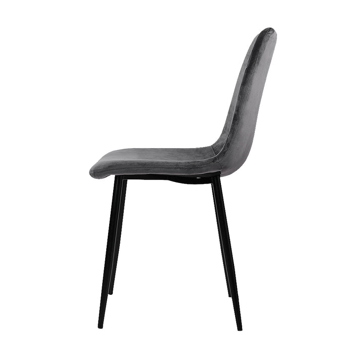 Artiss Velvet Farbic Kitchen Dining Chairs (Set of 4) Grey