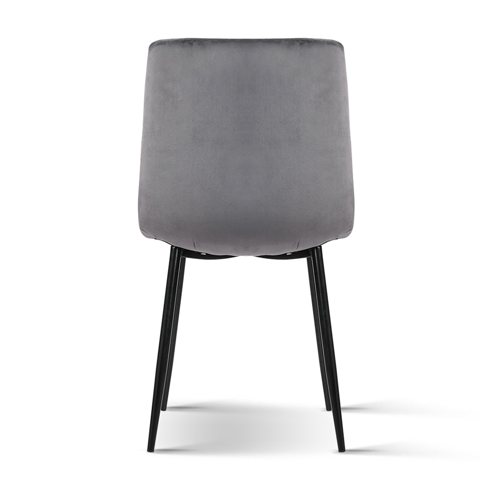 Artiss Velvet Farbic Kitchen Dining Chairs (Set of 4) Grey