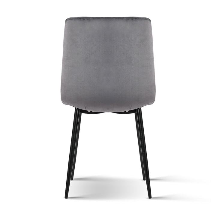 Artiss Velvet Farbic Kitchen Dining Chairs (Set of 4) Grey