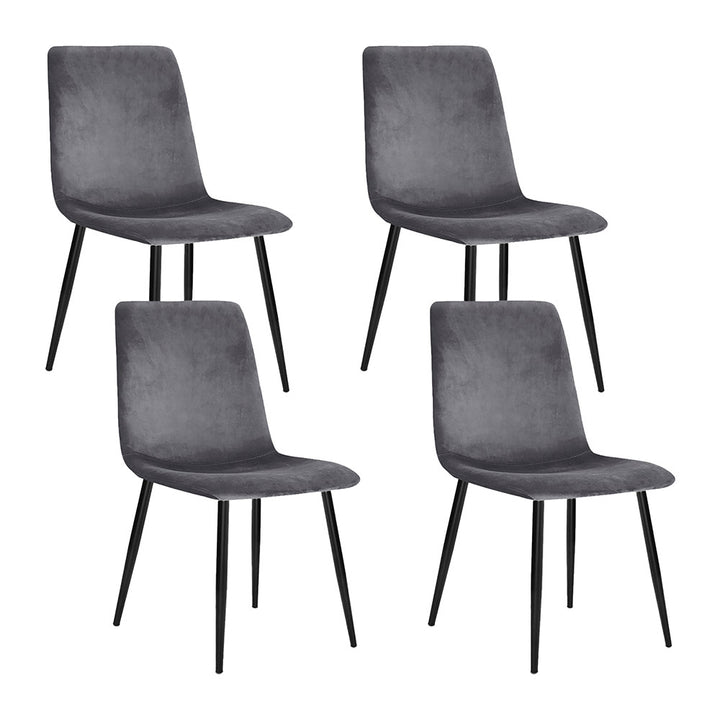 Artiss Velvet Farbic Kitchen Dining Chairs (Set of 4) Grey