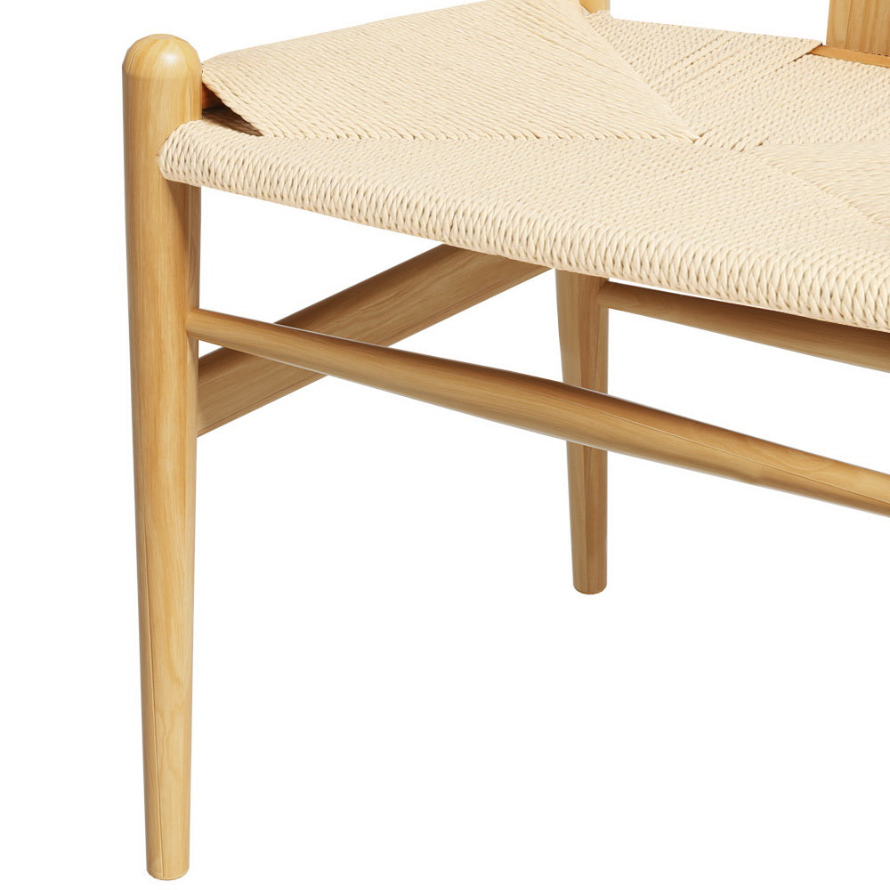 Artiss Wooden Kitchen Dining Chair Wishbone Natural