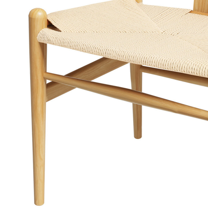 Artiss Wooden Kitchen Dining Chair Wishbone Natural