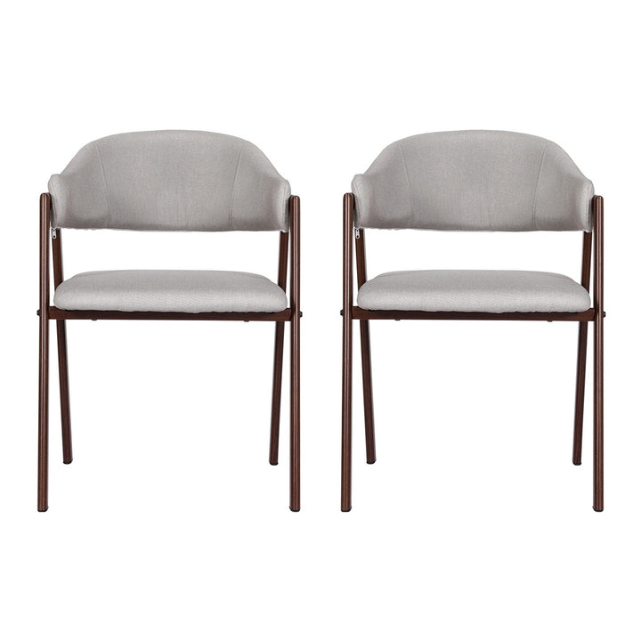 Artiss Linen Fabric Kitchen Dining Chairs (Set of 2) Grey