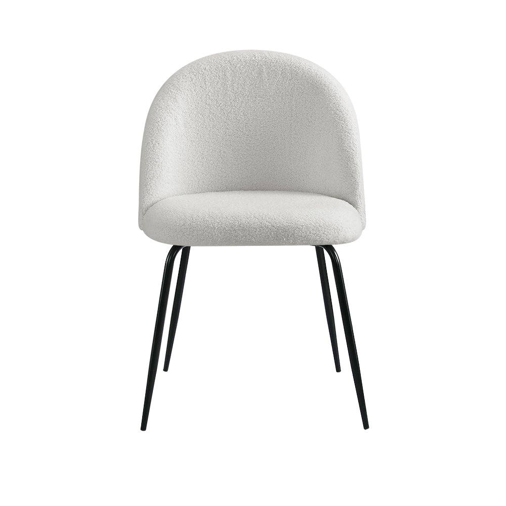 Artiss Fabric Kitchen Dining Chairs Boucle (Set of 2) White