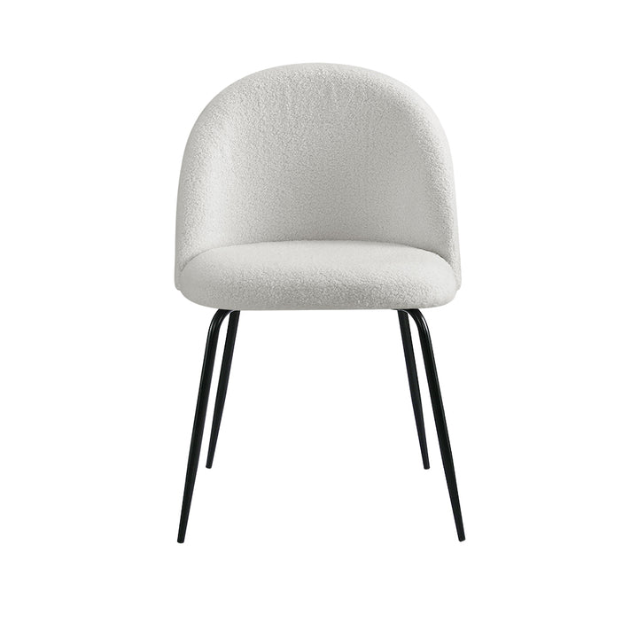 Artiss Fabric Kitchen Dining Chairs Boucle (Set of 2) White