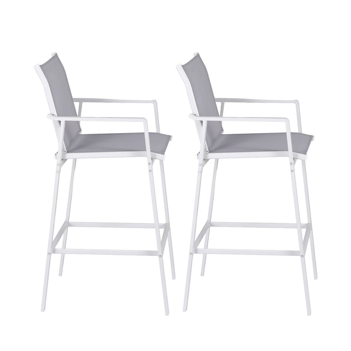 Jasper Outdoor Bar Stool Steel (Set of 2) White 74cm