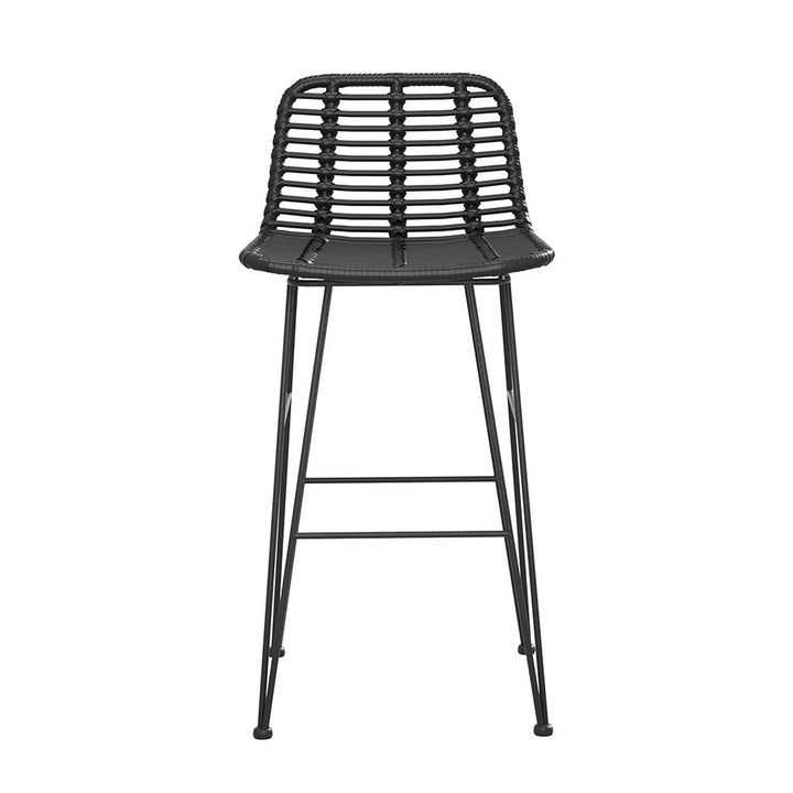 Raya Outdoor Bar Stools (Set of 2) Black 68cm