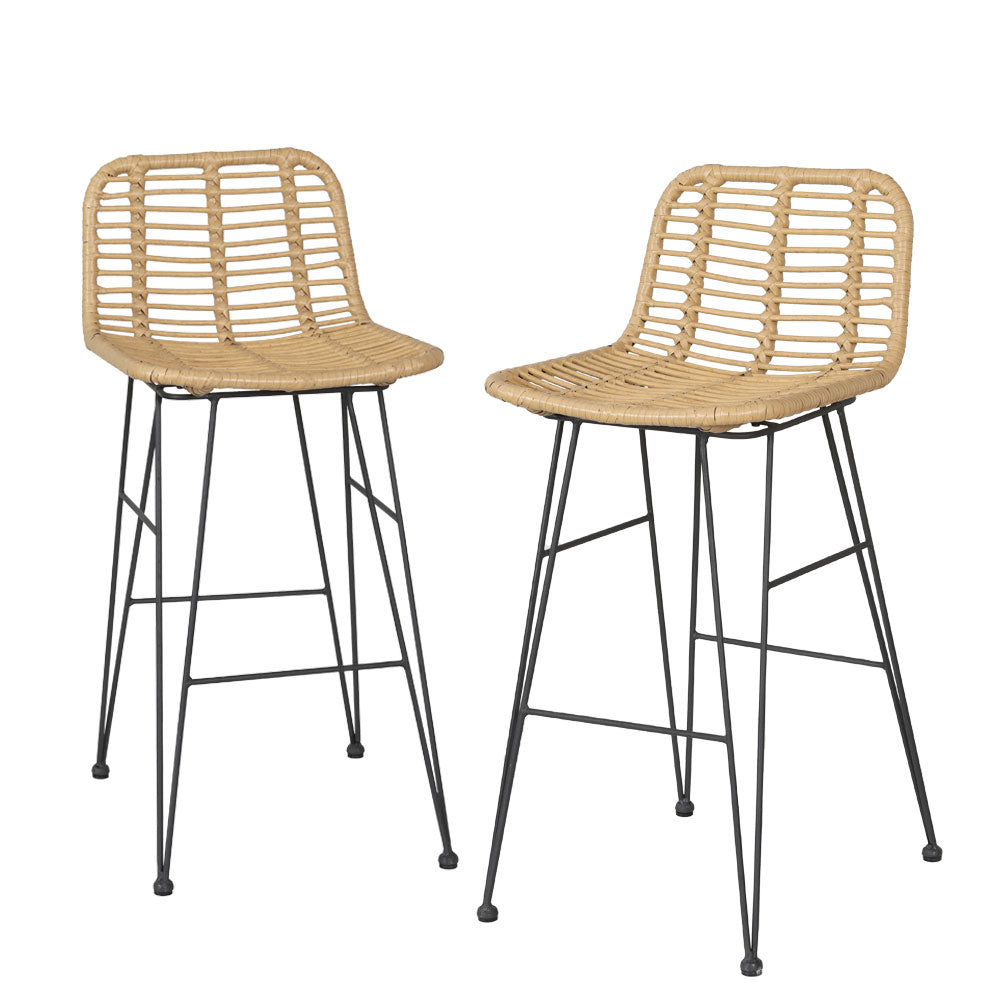 Raya Outdoor Bar Stools (Set of 2) Natural 68cm