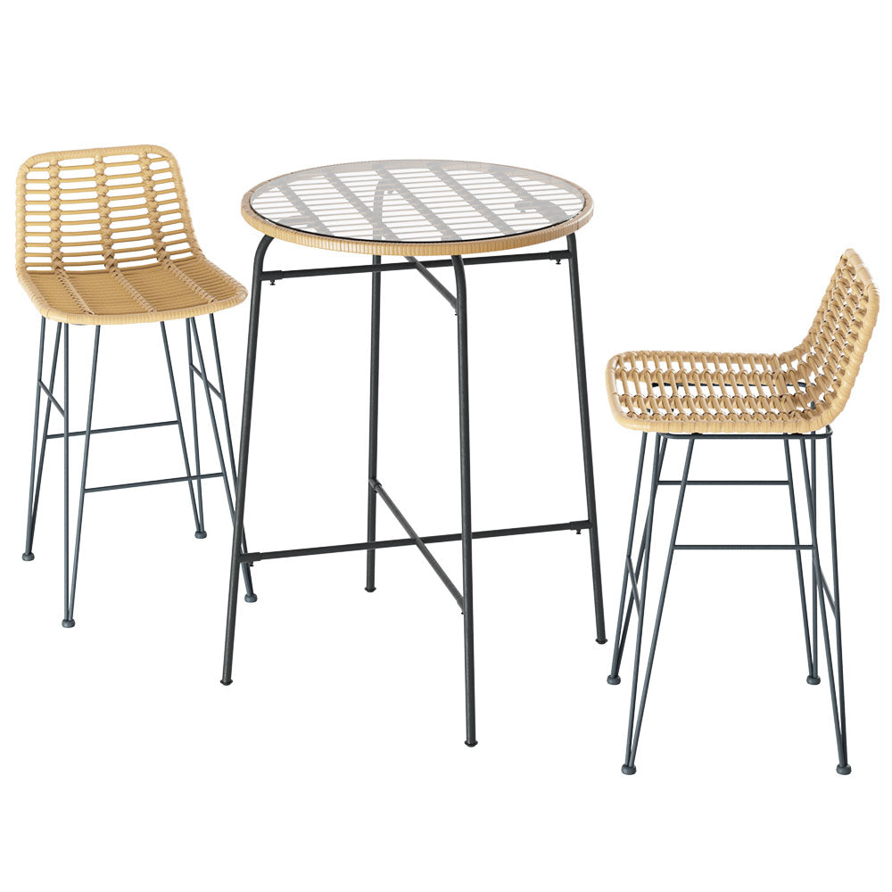 Raya Outdoor Bar Table Set (3 Piece)