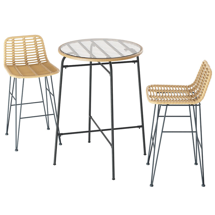 Raya Outdoor Bar Table Set (3 Piece)