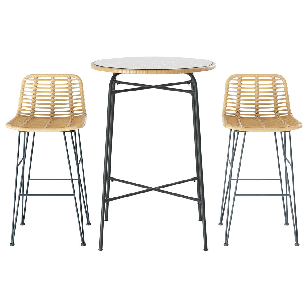 Raya Outdoor Bar Table Set (3 Piece)