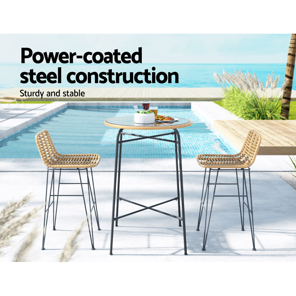 Raya Outdoor Bar Table Set (3 Piece)