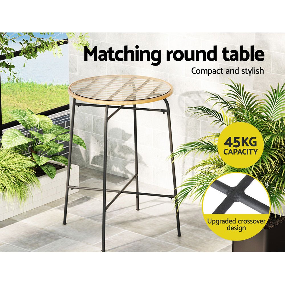 Raya Outdoor Bar Table Set (3 Piece)