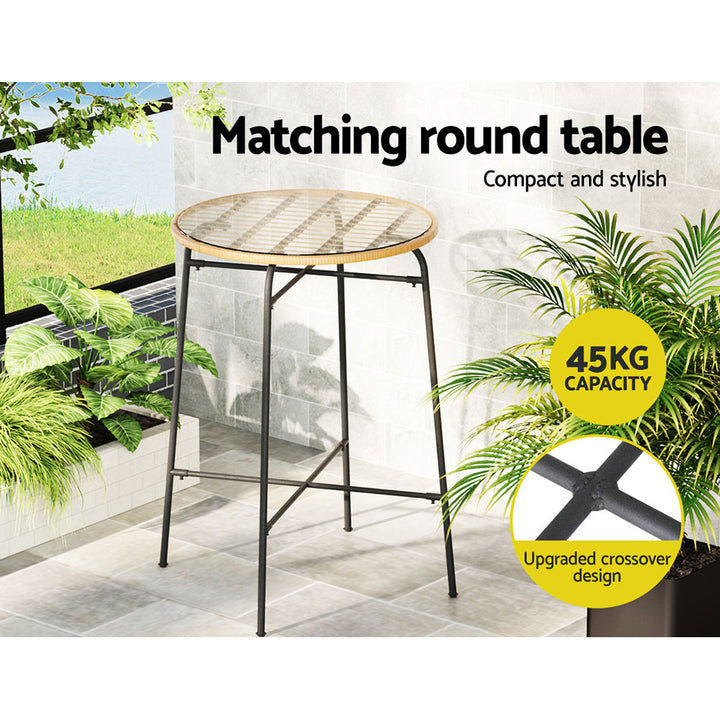 Raya Outdoor Bar Table Set (3 Piece)