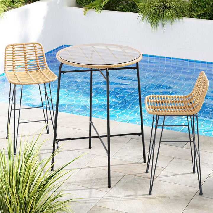 Raya Outdoor Bar Table Set (3 Piece)