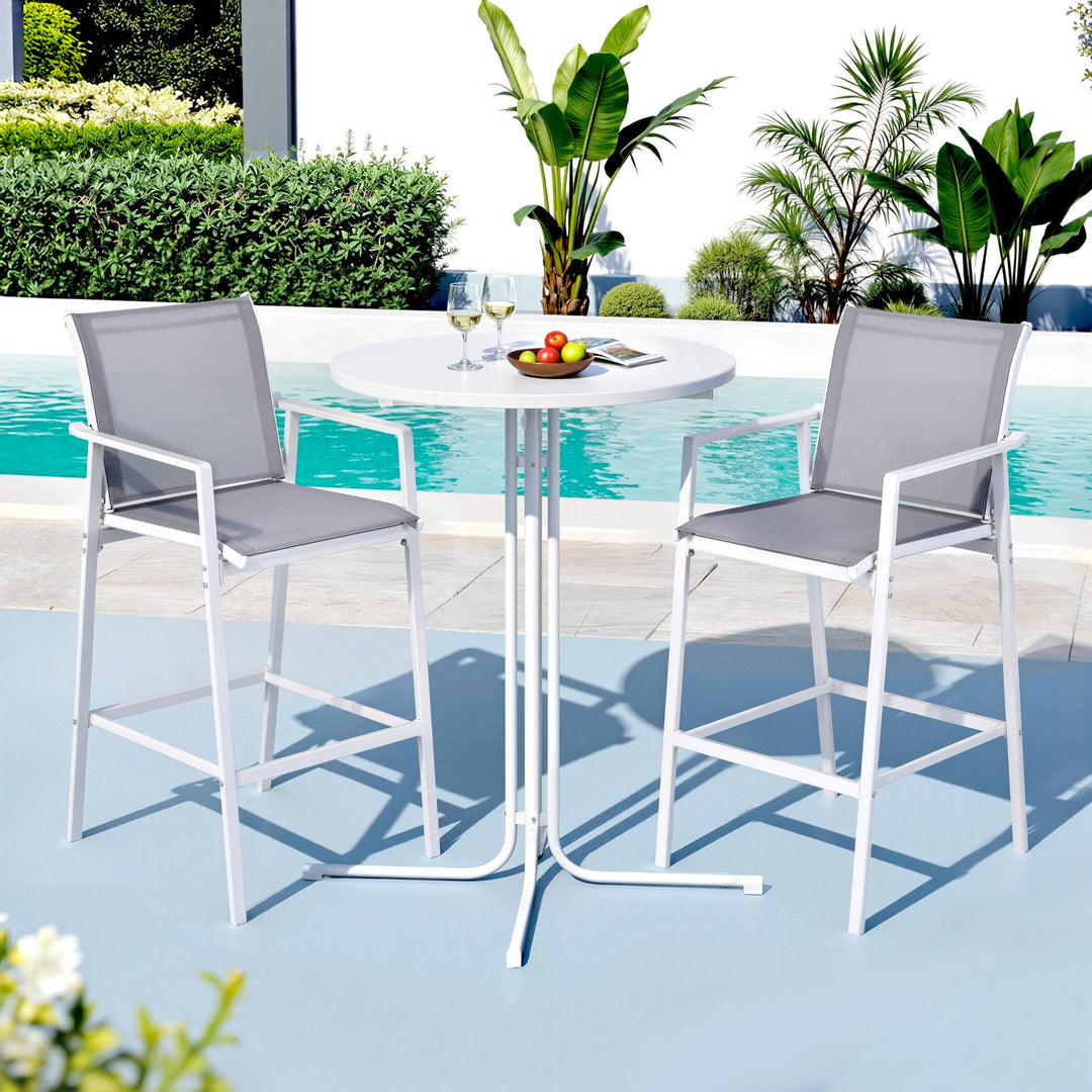 Jasper Outdoor Bar Table Set (3 Piece) White