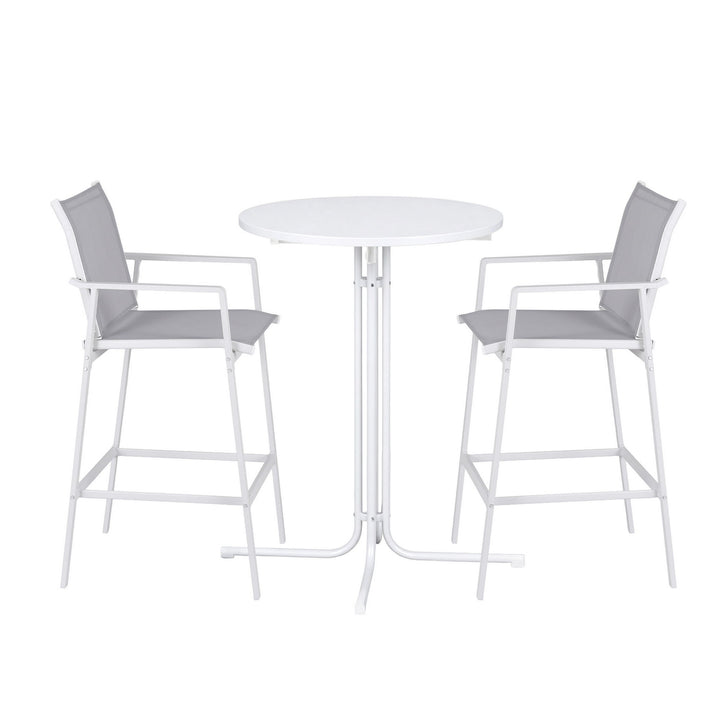 Jasper Outdoor Bar Table Set (3 Piece) White