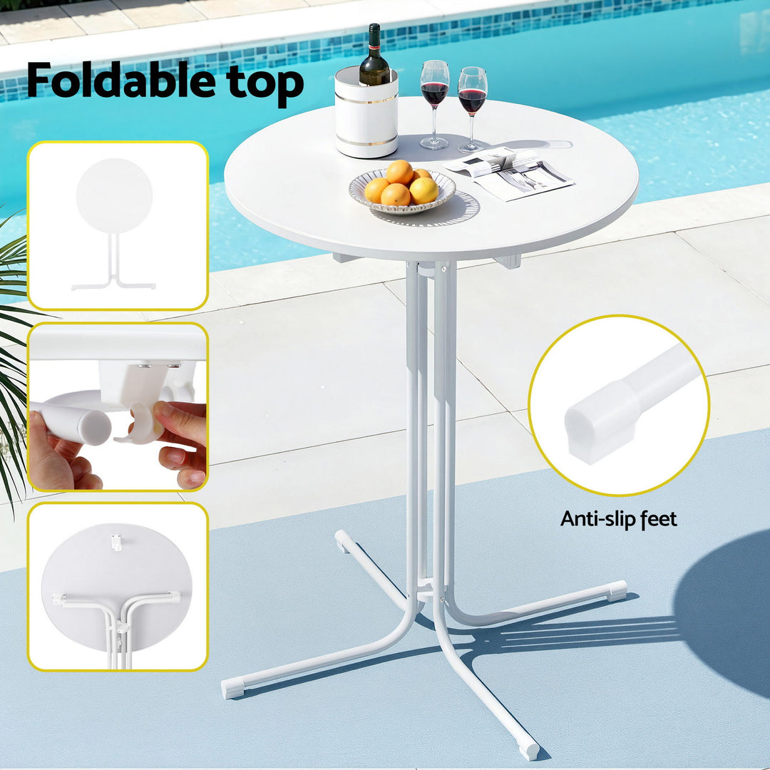 Jasper Outdoor Bar Table Set (3 Piece) White