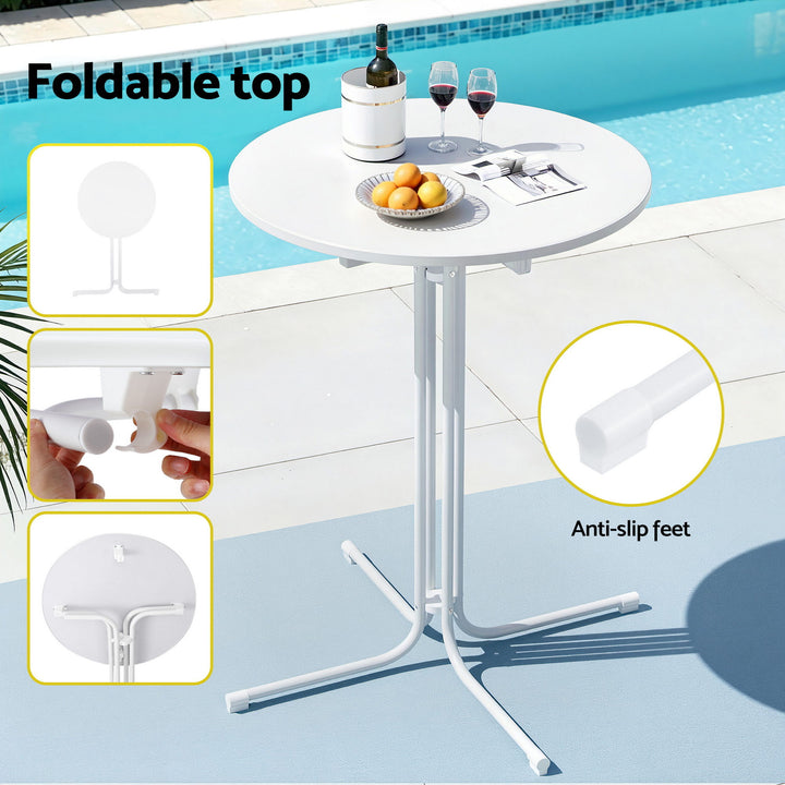 Jasper Outdoor Bar Table Set (3 Piece) White