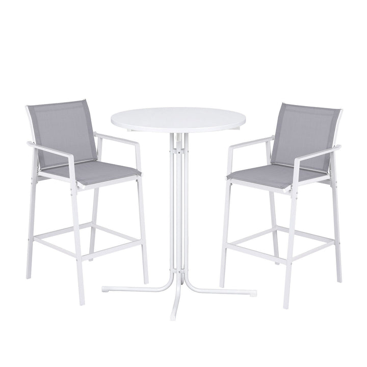 Jasper Outdoor Bar Table Set (3 Piece) White
