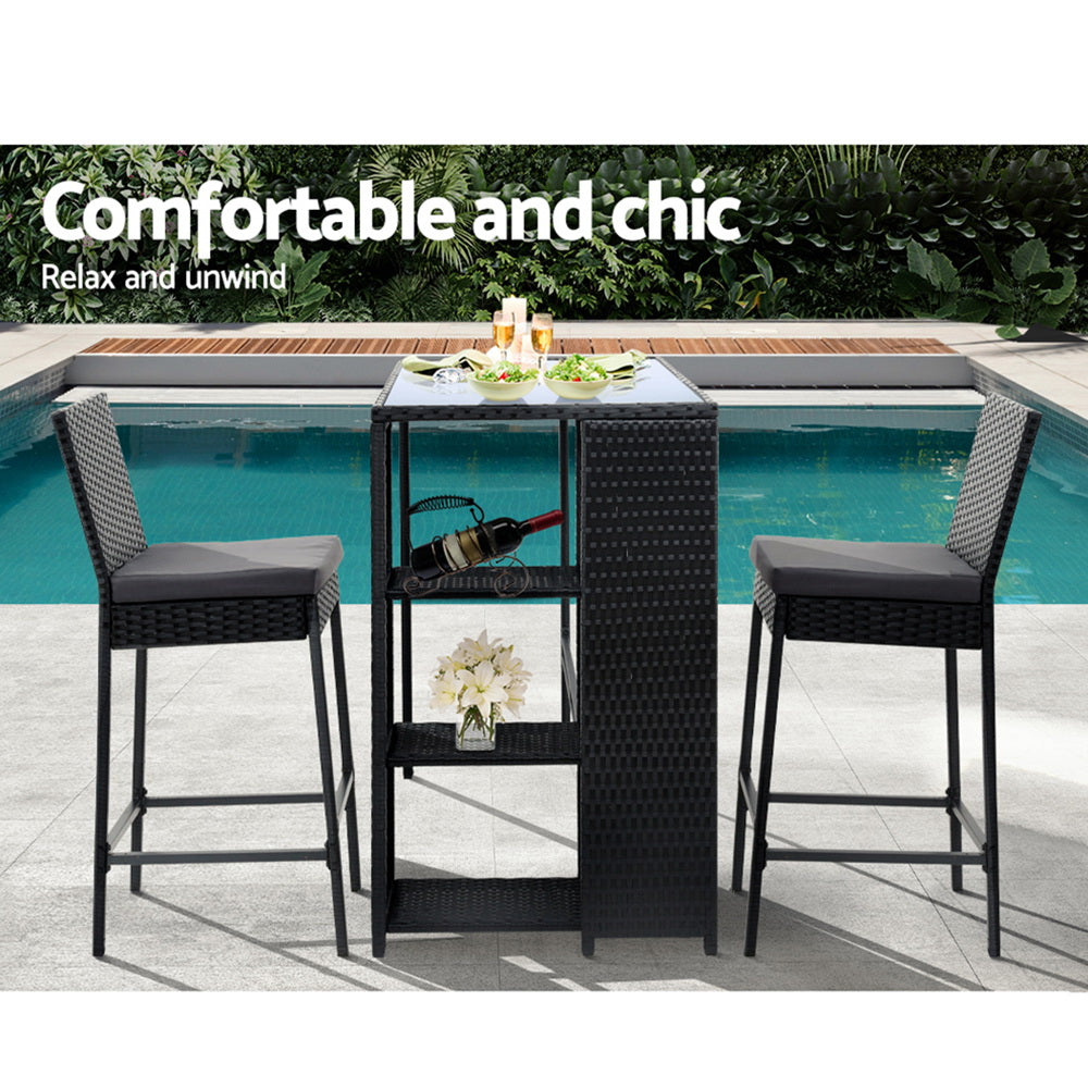 Elmer Outdoor Bar Table Set (3 Piece)