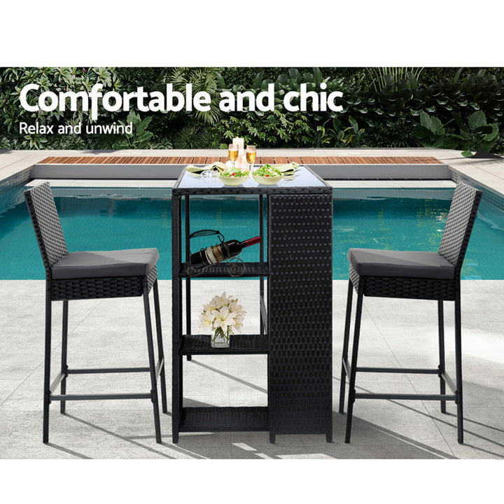Elmer Outdoor Bar Table Set (3 Piece)