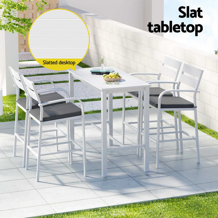 Hudson Outdoor Bar Table Set (5 Piece) White