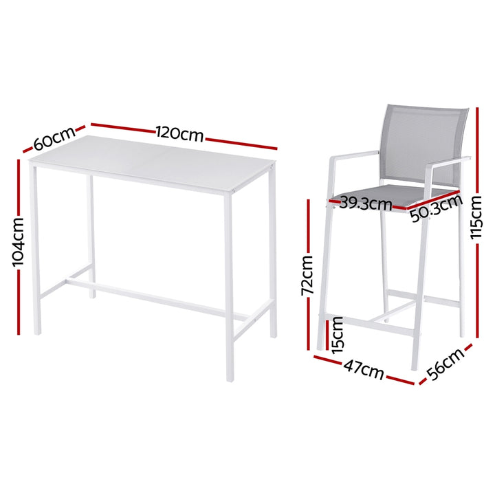 Gardeon Outdoor Bar Table Set (7 Piece) White
