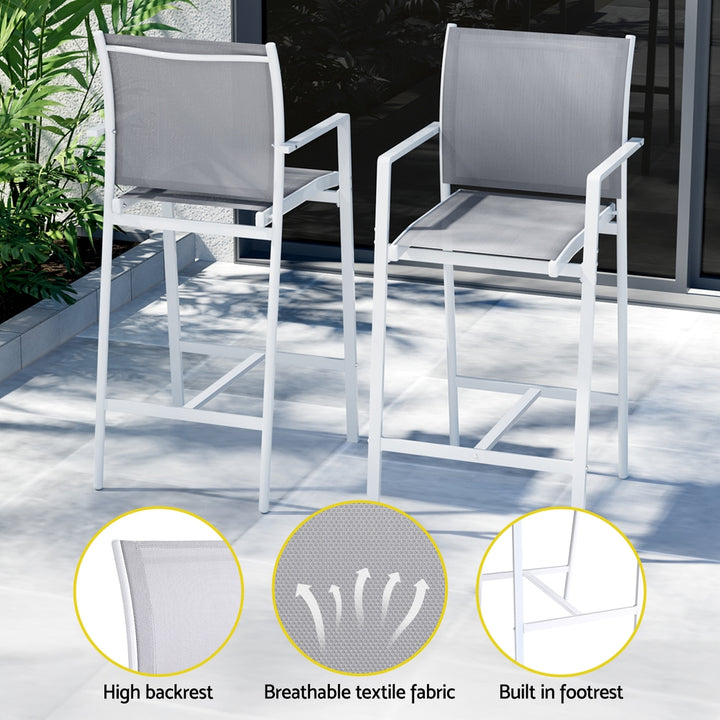 Gardeon Outdoor Bar Table Set (7 Piece) White