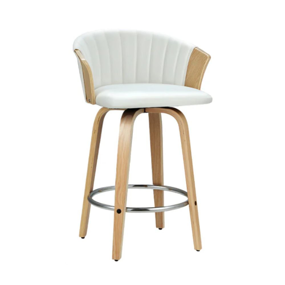 Taila Leather Counter Stool (Set of 2) White 66cm