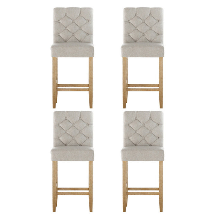 Artiss 4x Bar Stools Linen Upholstered Chairs