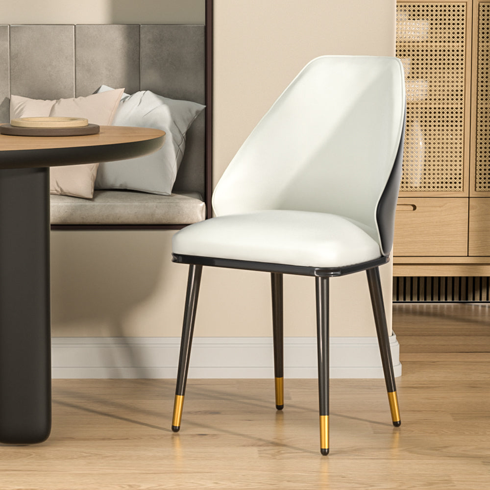 Artiss Leather Kitchen Dining Chairs (Set of 2) Cream & Black