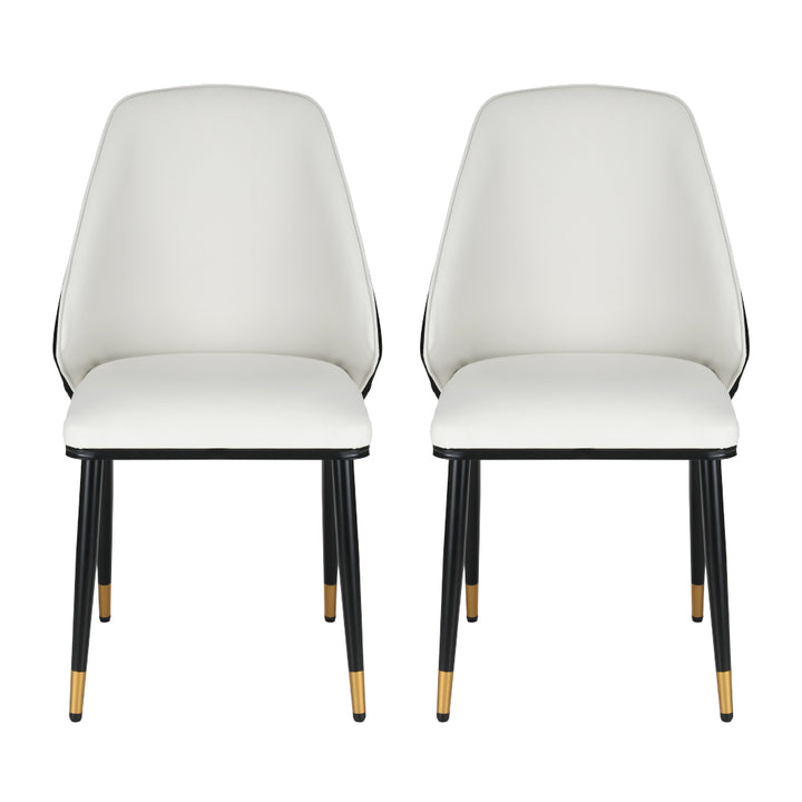 Artiss Leather Kitchen Dining Chairs (Set of 2) Cream & Black
