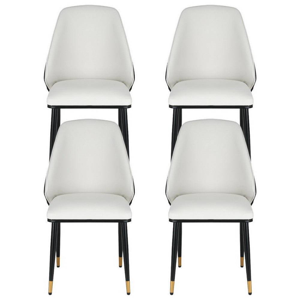 Artiss Leather Kitchen Dining Chairs (Set of 4) Cream & Black