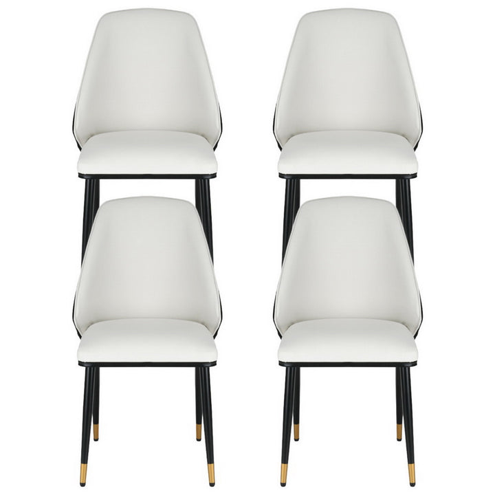Artiss Leather Kitchen Dining Chairs (Set of 4) Cream & Black